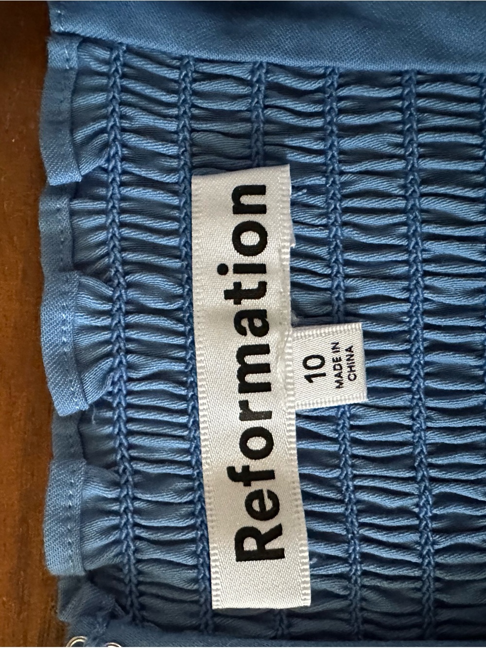 Reformation Jaxley blue long sleeve peplum blouse top size 10 NWT - Picture 4 of 9